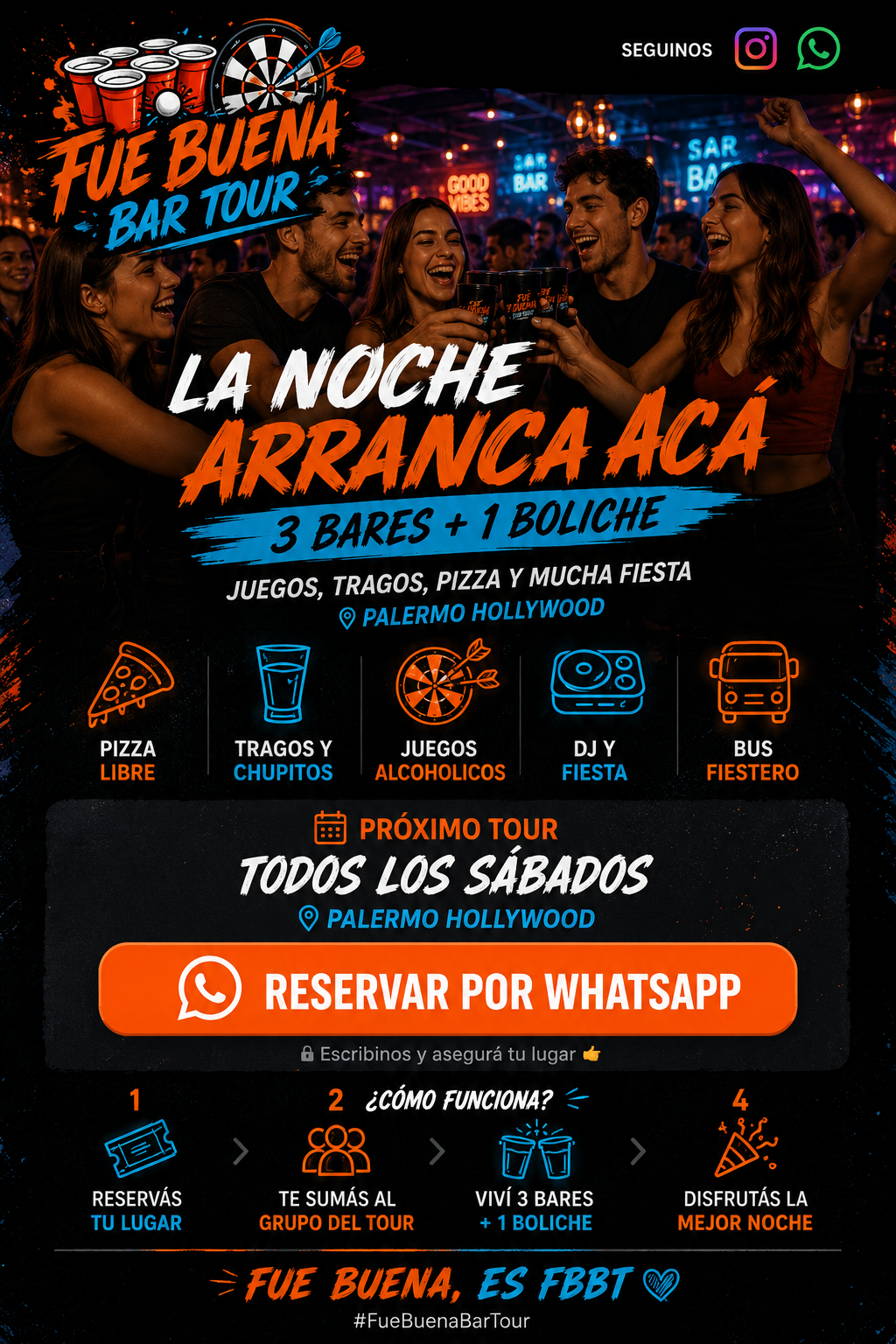 Fue Buena Bar Tour — 3 bares + 1 boliche en Palermo Hollywood